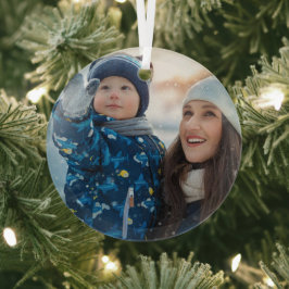 Saisonale Mutter und Sohn Familiendekoration Baum Ornament Aus Glas