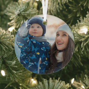 Saisonale Mutter und Sohn Familiendekoration Baum Ornament Aus Glas