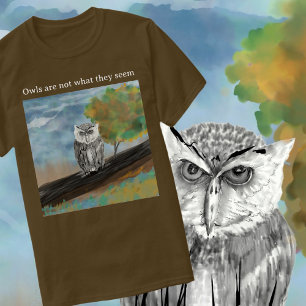 Saisonale Owl Malerei in Nature Wonders T-Shirt