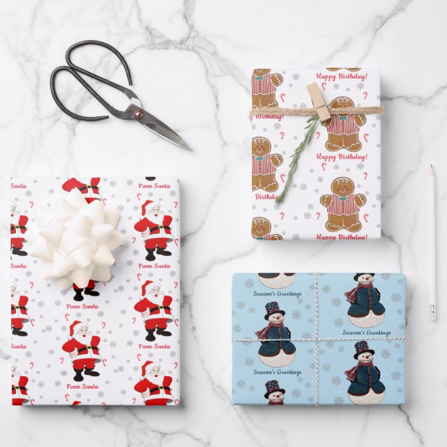 Saisonale Personalisierte Geschenkmarke Geschenkpapier Set (Vorderseite)