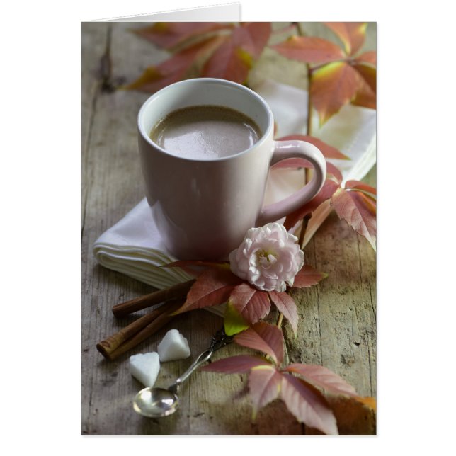 Saisonale rustikale Herbstkakao & Blätter noch Leb (Vorne)