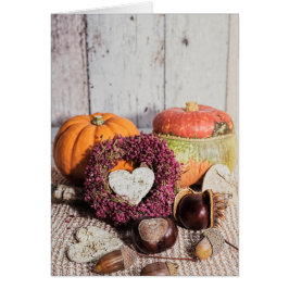 Saisonale rustikale Kastanien & Kürbis Stillleben