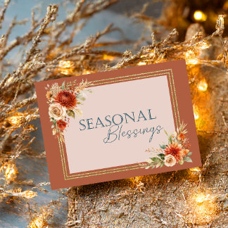 Saisonale Segnungen Herbstliche Florale Christlich Karte
