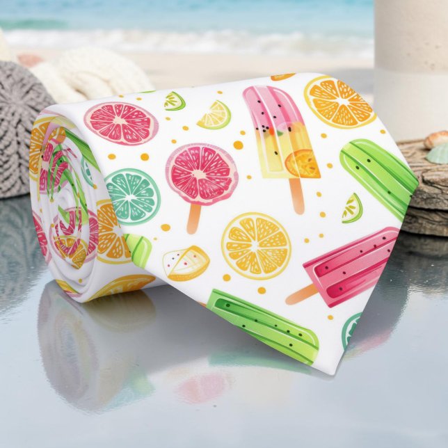 Saisonale Sommerfrucht-Eiscreme-Krawatte Schlips Krawatte (Von Creator hochgeladen)