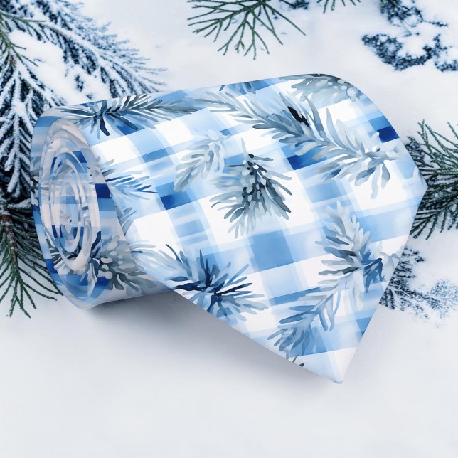 Saisonale Winter-Karo-Halsbinde in Hellblau Krawatte (Von Creator hochgeladen)