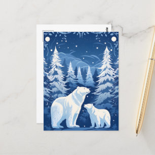 Saisonale Winterbärenliebhaber Postkarte