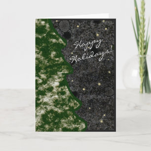Saisonaler Granitfelsen Textur Grün glückliche Fer Feiertagskarte