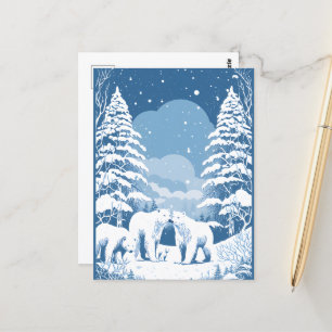Saisonaler Winter Eisbär Liebhaber Postkarte