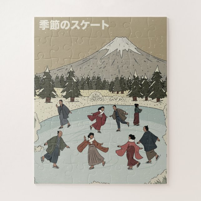 Saisonales Eislaufen Puzzle (Vertikal)