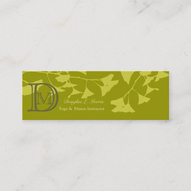 Saisonales Ginkgo-Baumzweigmuster Mini Visitenkarte (Vorderseite)