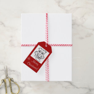 Saisonales Square Foto mit Gruß Rot Geschenkanhänger
