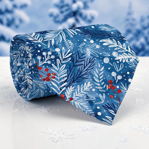 Saisonales Winterblau-Muster-Halstuch Krawatte