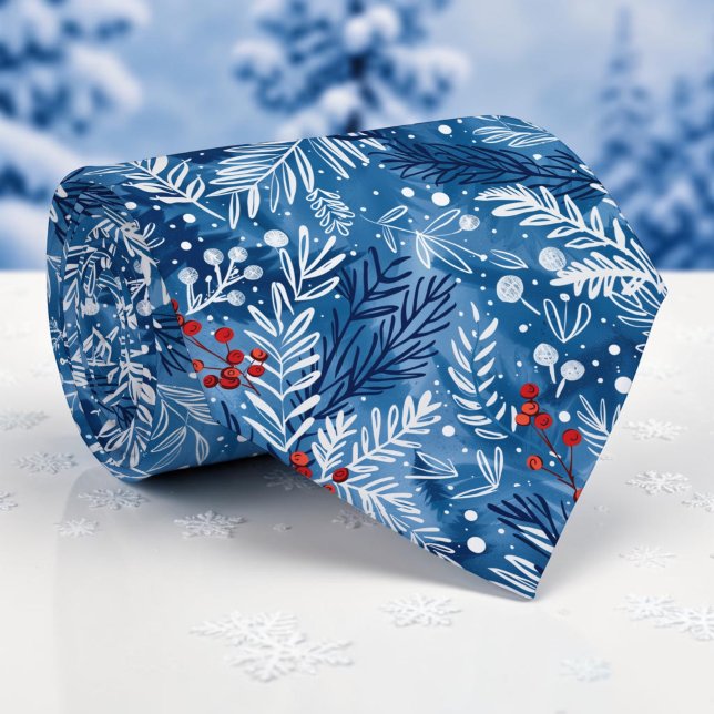 Saisonales Winterblau-Muster-Halstuch Krawatte (Von Creator hochgeladen)