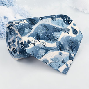 Saisonales Winterblau-Muster-Halstuch Krawatte