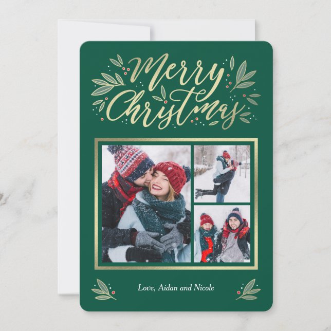 Saisonglühen 3 Foto Weihnachtskarte Feiertagskarte (Vorderseite)