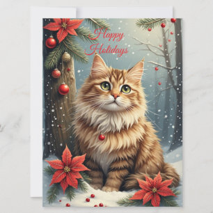 Saisongruß Katze Karte