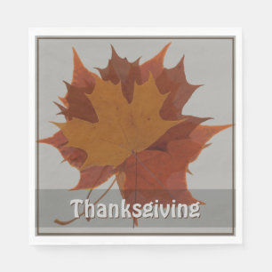 Saisonherbst verlässt Erntedank-Gewohnheits-Text Serviette