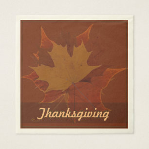 Saisonherbst verlässt Erntedank-Gewohnheits-Text Serviette