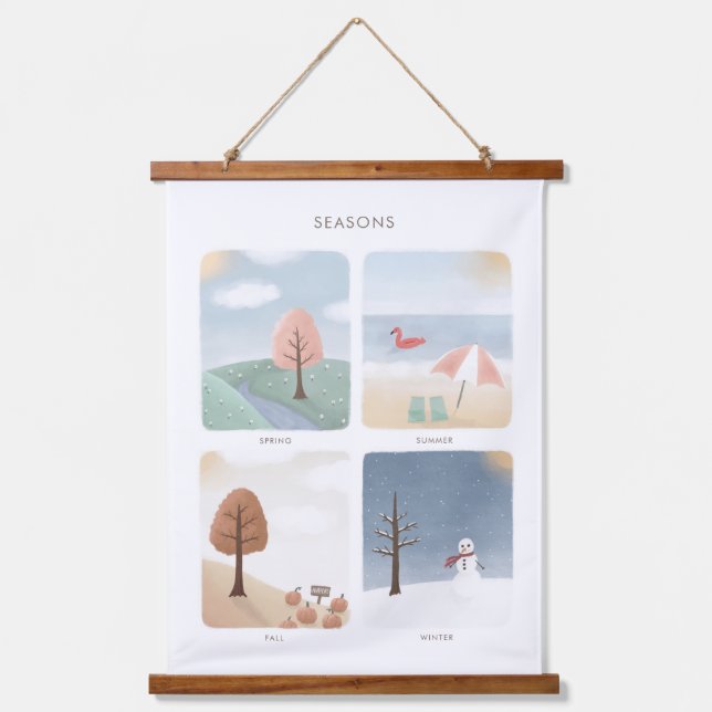 Saisons Lehrer Homeschool Dekoration Wandteppich Mit Holzrahmen (Vorderseite)