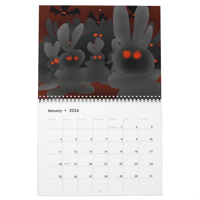 Saisons mit den Vampire Bunnies aus den Mars! Kalender (Jan 2026)