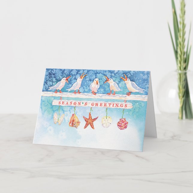 Saisonseemöwen Feiertagskarte (Vorderseite)