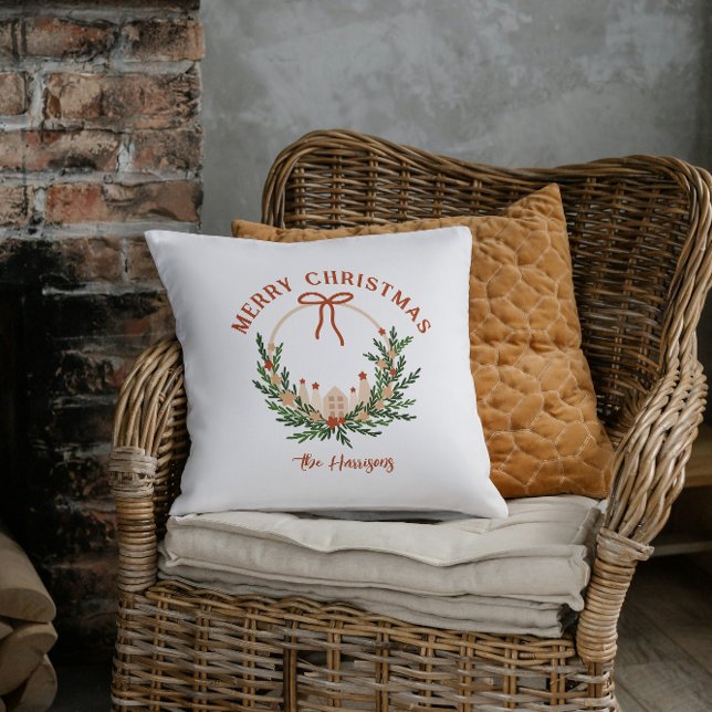 Saisonskandi Frohe Weihnachten Personalisiert Kissen (Seasonal Merry Christmas Personalized Throw Pillow)