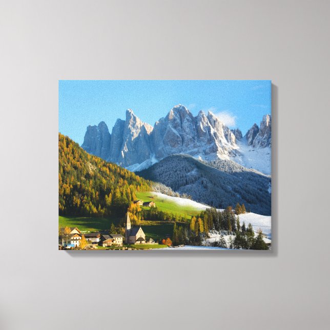 Saisonwechsel in den Dolomiten Leinwanddruck (Vorderseite)