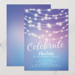 Saitenbeleuchtung zum Geburtstag Einladung