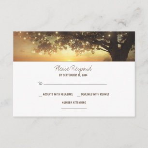 Saitenleuchten rustikale Hochzeitskarte RSVP Karte