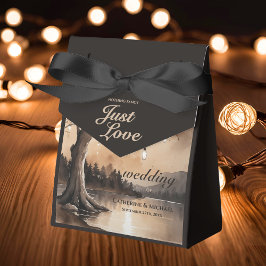 Saitenlichter auf einer romantischen Hochzeit mit  Geschenkschachtel