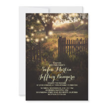 Saitenlichter rustikale Hochzeitseinladung