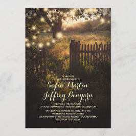 Saitenlichter rustikale Hochzeitseinladung Einladung