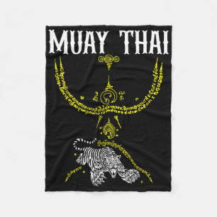 Sak Yant Muay Thai Kickboxen Tiger Tattoo asiatisc Fleecedecke