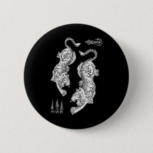 Sak Yant Muay Thai Kickboxen Tigers Tattoo Asiatis Button