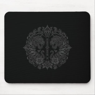 Sak Yant Muay Thai Kunst Tattoo Doppelter Tiger Ki Mousepad