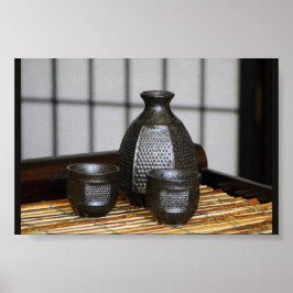 Sake Cups und Carafe Print Poster