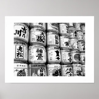 Sake-Fässer: Meiji-Schrein, Tokio Poster