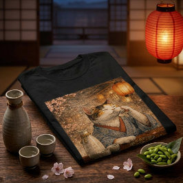 Sake-trinkende Katze im japanischen Teehaus T-Shirt