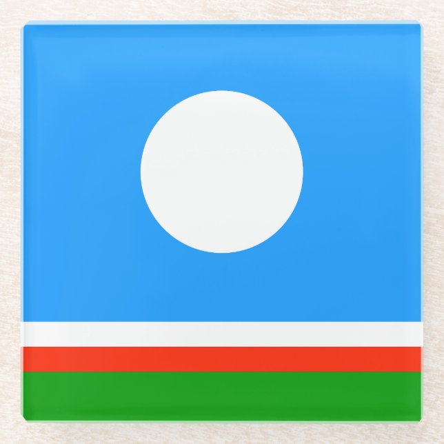 Sakha Flag Glasuntersetzer (Vorderseite)
