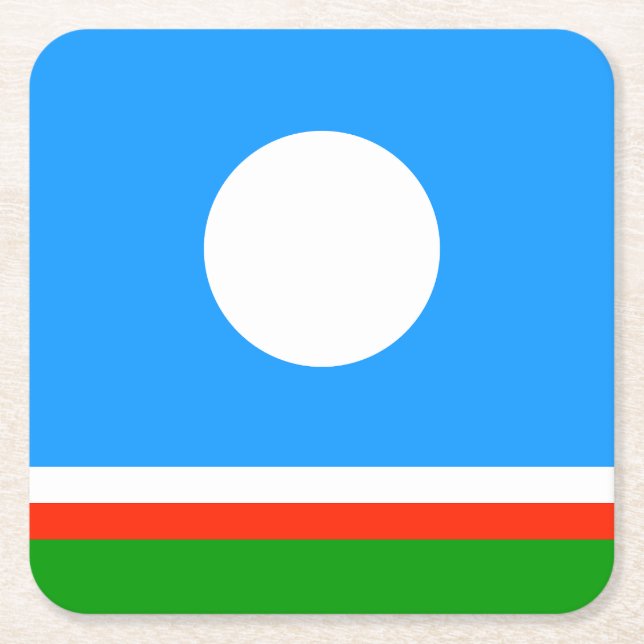 Sakha Flag Rechteckiger Pappuntersetzer (Vorderseite)