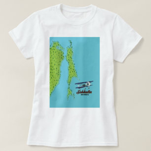 Sakhalin Russland Vintage-Reiseplakat Karte T-Shirt