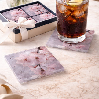 Sakora pink Glas Untersetzer – Elegantes Blumendes