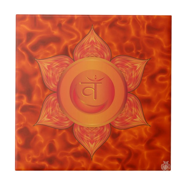 Sakrale Chakra Keramik-Fliese Fliese (Vorderseite)