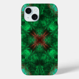 Sakrale Geometrie-Fraktal-Kunst in Smaragdgrün Case-Mate iPhone Hülle