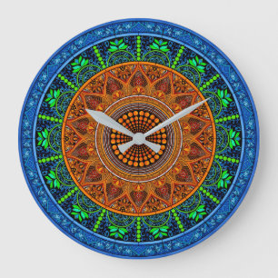 Sakrale Geometrie-Mandala-Uhr Große Wanduhr