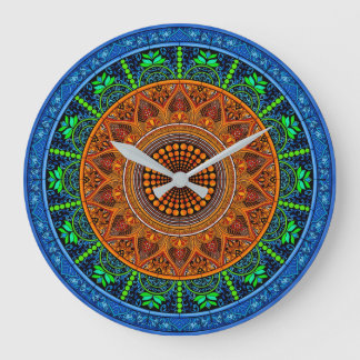 Sakrale Geometrie-Mandala-Uhr Große Wanduhr