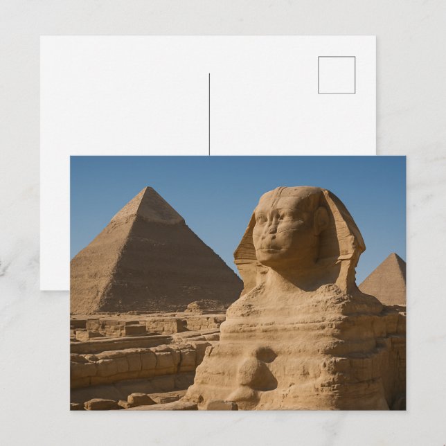 Sakrale Sphinx Göttliche Postkarte Gizeh Pyramiden (Vorne/Hinten)
