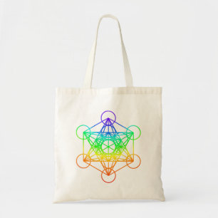 Sakraler Geometry Metatron-Kubus in Regenbogenfarb Tragetasche