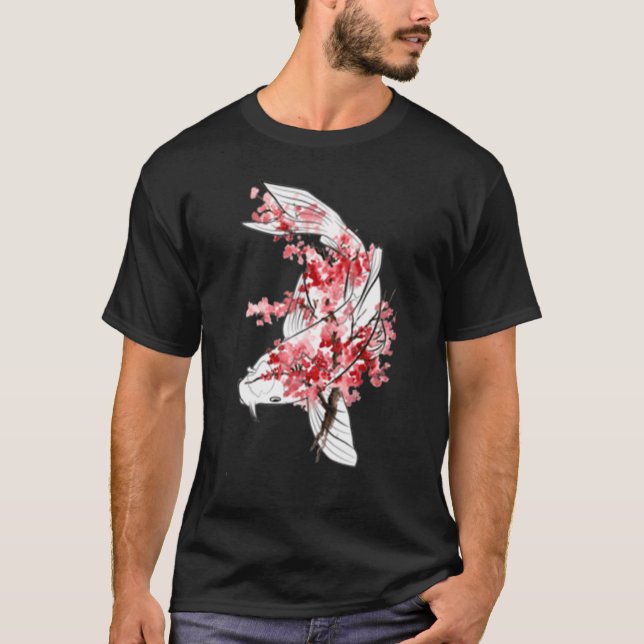 Sakuara Koi Carp Nishikigoi Fisch Japanische Kunst T-Shirt (Vorderseite)