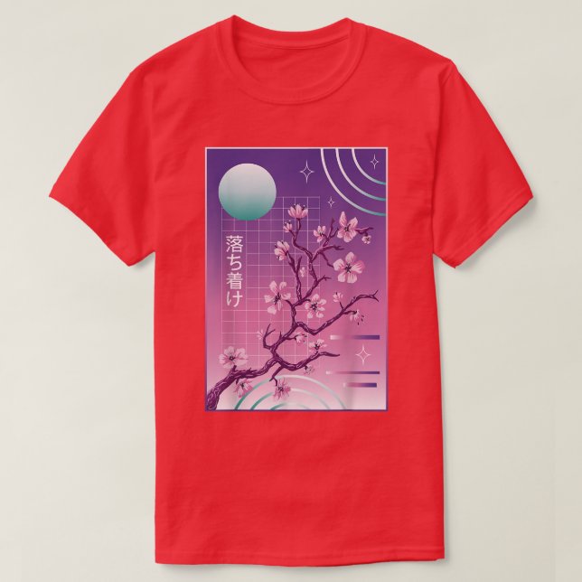 Sakura 80er 90er Jahre Japanischer Kirschblossom V T-Shirt (Design vorne)